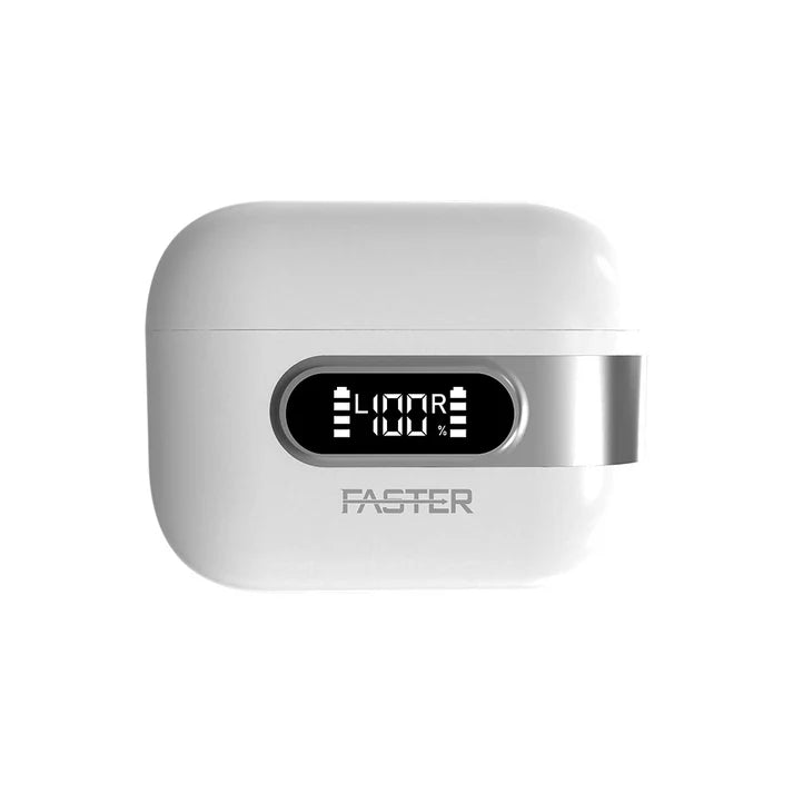 Alt: Slick X White Wireless Earbuds Front View