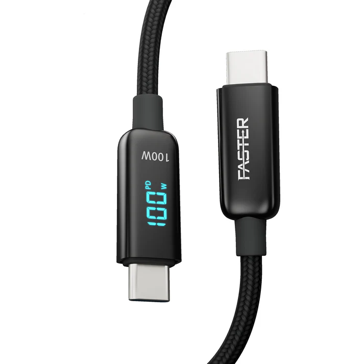 Fast Charging 100W Type-C to Type-C Cable Black