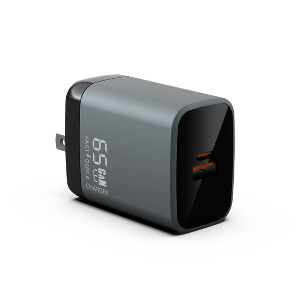 WIZARD R-6020 65W GaN Fast Charger — Front View with Compact Design