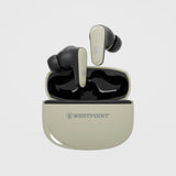WP-130 Quad Mic ENC Wireless Earbuds in Beige with Charging Case